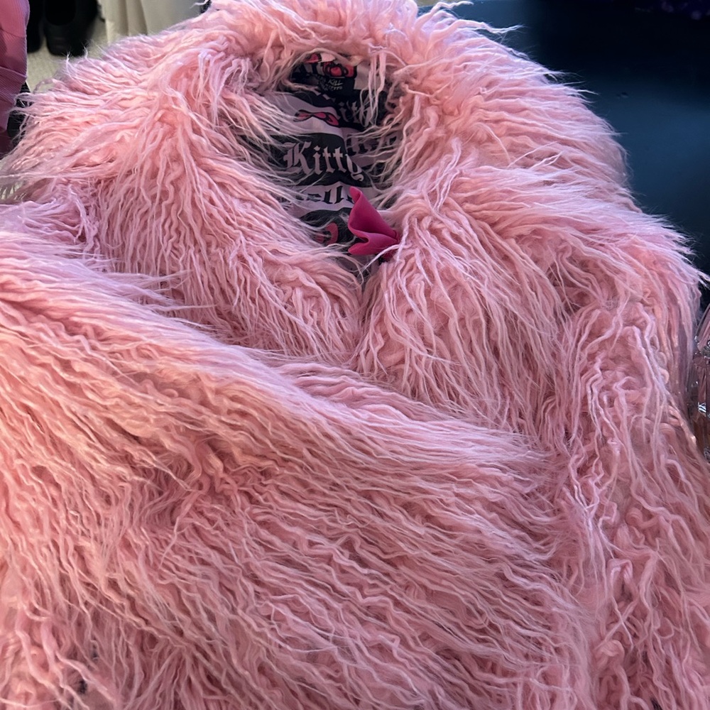Dolls Kill Pink Faux Fur Jacket